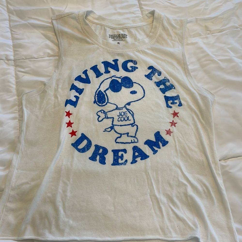 🇺🇸🎆Perfect 4th of July tank top, size S Snoopy! Peanuts Bundle and save❤️🤍💙